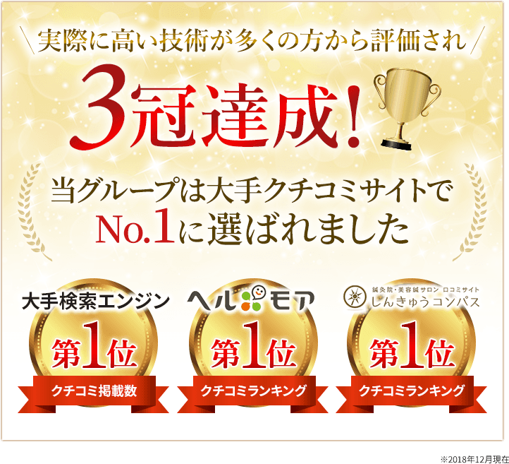 大手口コミサイトでNo1に選ばれました