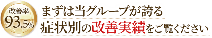 東洋はり灸院グループが誇る症状別の改善実績をご覧ください